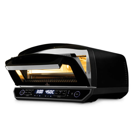Product image of Pizza oven. Part of the Black Rose Collection . Features: • 220-240V, 50/60Hz, 2200 W • Capacity: fits up to a 13 inch pizza • Size: 49,5*45,5*27,6 cm • Weight: 19 kg • 3 accessories: • Grill plate • 13 in.... (Studio view). Official Berlinger Haus product, boosted by Promintra sl.