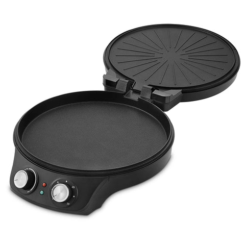 Product image of Pizza maker. Part of the Black Rose Collection . Features: • Material: aluminium with titanPro non-stick coating; plastic • 220-240V 50/60Hz, 2000 W • Plate size: 31,8*2,5 cm • Fits up to Ø32 cm pizza • Siz.... (Studio view). Official Berlinger Haus product, boosted by Promintra sl.