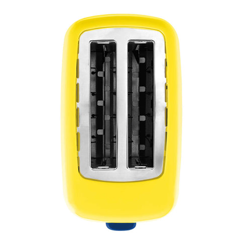 Product image of Toaster. Part of the Minions Collection . Features: • Material: stainless steel with plastic housing • 220-240V 50/60 Hz 650W • Color: yellow- blue. (Studio view). Official Berlinger Haus product, boosted by Promintra sl.
