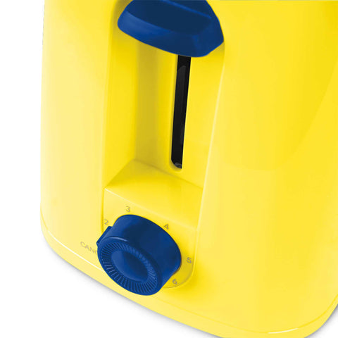 Product image of Toaster. Part of the Minions Collection . Features: • Material: stainless steel with plastic housing • 220-240V 50/60 Hz 650W • Color: yellow- blue. (Studio view). Official Berlinger Haus product, boosted by Promintra sl.