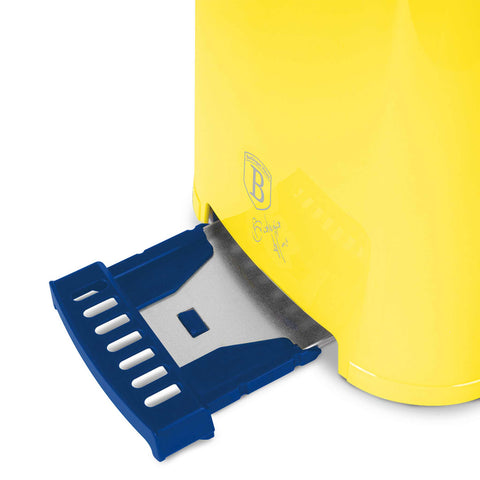 Product image of Toaster. Part of the Minions Collection . Features: • Material: stainless steel with plastic housing • 220-240V 50/60 Hz 650W • Color: yellow- blue. (Studio view). Official Berlinger Haus product, boosted by Promintra sl.