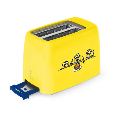 Product image of Toaster. Part of the Minions Collection . Features: • Material: stainless steel with plastic housing • 220-240V 50/60 Hz 650W • Color: yellow- blue. (Studio view). Official Berlinger Haus product, boosted by Promintra sl.