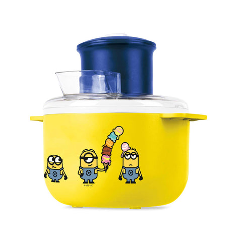 Product image of Ice cream maker. Part of the Minions Collection . Features: • Material: aluminium, plastic • 220-240V 50/60Hz 12W • Capacity: 1,1L • Include: • Aluminium bowl • Stirring paddle • Length of power cord: 70 cm .... (Studio view). Official Berlinger Haus product, boosted by Promintra sl.