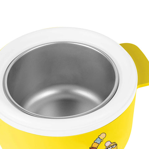 Product image of Ice cream maker. Part of the Minions Collection . Features: • Material: aluminium, plastic • 220-240V 50/60Hz 12W • Capacity: 1,1L • Include: • Aluminium bowl • Stirring paddle • Length of power cord: 70 cm .... (Studio view). Official Berlinger Haus product, boosted by Promintra sl.