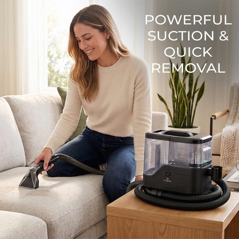 Product image of Spot cleaner. Part of the Black Rose Collection . Features: • 220-240V, 50/60Hz, 500 W • Vacuum >11Kpa super powerful suction • Clean water tank: 1,05 L • Dirty water tank: 0,84 L • Accessories: • Cleaning b.... (Studio view). Official Berlinger Haus product, boosted by Promintra sl.