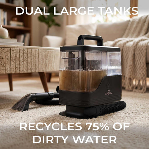 Product image of Spot cleaner. Part of the Black Rose Collection . Features: • 220-240V, 50/60Hz, 500 W • Vacuum >11Kpa super powerful suction • Clean water tank: 1,05 L • Dirty water tank: 0,84 L • Accessories: • Cleaning b.... (Studio view). Official Berlinger Haus product, boosted by Promintra sl.