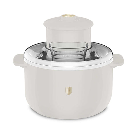 Product image of Ice cream maker. Part of the Sahara Collection . Features: • Material: aluminium, plastic • 220-240V 50/60Hz 12W • Capacity: 1,1L • Include: • Aluminium bowl • Stirring paddle • Size: 22,7*18,6*21.2 cm • Le.... (Studio view). Official Berlinger Haus product, boosted by Promintra sl.