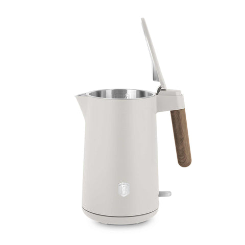 Product image of Double wall kettle. Part of the Sahara Nordic Collection . Features: • Material: stainless steel inside, plastic outside • Capacity: 1,7L • Voltage: 220-240V,50/60Hz • Power: 2200 W • Size: 23*16*25 cm • Length of po.... (Studio view). Official Berlinger Haus product, boosted by Promintra sl.