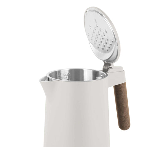 Product image of Double wall kettle. Part of the Sahara Nordic Collection . Features: • Material: stainless steel inside, plastic outside • Capacity: 1,7L • Voltage: 220-240V,50/60Hz • Power: 2200 W • Size: 23*16*25 cm • Length of po.... (Studio view). Official Berlinger Haus product, boosted by Promintra sl.