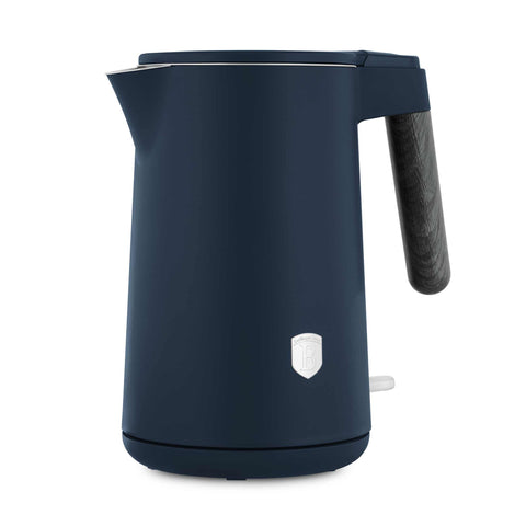 Product image of Double wall kettle. Part of the Deep Sea Collection . Features: • Material: stainless steel inside, plastic outside • Capacity: 1,7L • Voltage: 220-240V, 50/60Hz • Power: 2200 W • Size: 23*16*25 cm • Length of p.... (Studio view). Official Berlinger Haus product, boosted by Promintra sl.