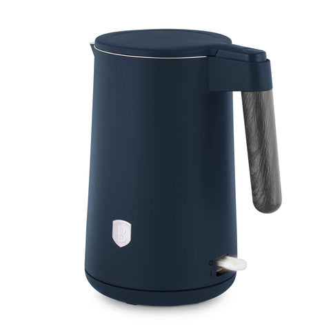 Product image of Double wall kettle. Part of the Deep Sea Collection . Features: • Material: 18/10 stainless steel inside, plastic outside • Capacity: 1,7L • Voltage: 220-240V, 50/60Hz • Power: 2200 W • Size: 23*16*25 cm • Lengt.... (Studio view). Official Berlinger Haus product, boosted by Promintra sl.