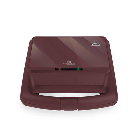 Product image of 3in1 sandwich maker with detachable plates and glass panel. Part of the Leonardo Collection . Features: • Material: aluminium, glass, plastic • Power: 800 W • Voltage: 220-240 V, 50/60Hz • Plate size: 21,6*12 cm • NON-STICK coating • Length of power c.... (Studio view). Official Berlinger Haus product, boosted by Promintra sl.