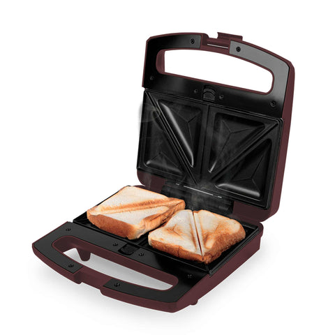 Product image of 3in1 sandwich maker with detachable plates and glass panel. Part of the Leonardo Collection . Features: • Material: aluminium, glass, plastic • Power: 800 W • Voltage: 220-240 V, 50/60Hz • Plate size: 21,6*12 cm • NON-STICK coating • Length of power c.... (Studio view). Official Berlinger Haus product, boosted by Promintra sl.