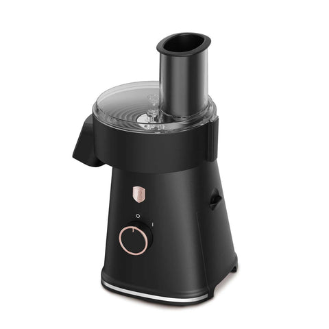 Product image of Electric salad maker. Part of the Black Rose Collection . Features: • Material: stainless steel and plastic • 220-240V, 50/60Hz, 200W • Include: • Thin slicing blade (1,2 mm) • Thick slicing blade (2,4 mm) • Fine sh.... (Studio view). Official Berlinger Haus product, boosted by Promintra sl.
