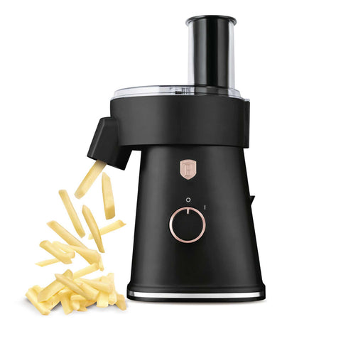 Product image of Electric salad maker. Part of the Black Rose Collection . Features: • Material: stainless steel and plastic • 220-240V, 50/60Hz, 200W • Include: • Thin slicing blade (1,2 mm) • Thick slicing blade (2,4 mm) • Fine sh.... (Studio view). Official Berlinger Haus product, boosted by Promintra sl.