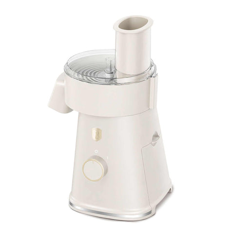 Product image of Electric salad maker. Part of the Sahara Collection . Features: • Material: stainless steel and plastic • 220-240V, 50/60Hz, 200W • Include: • Thin slicing blade (1,2 mm) • Thick slicing blade (2,4 mm) • Fine sh.... (Studio view). Official Berlinger Haus product, boosted by Promintra sl.