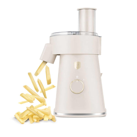 Product image of Electric salad maker. Part of the Sahara Collection . Features: • Material: stainless steel and plastic • 220-240V, 50/60Hz, 200W • Include: • Thin slicing blade (1,2 mm) • Thick slicing blade (2,4 mm) • Fine sh.... (Studio view). Official Berlinger Haus product, boosted by Promintra sl.