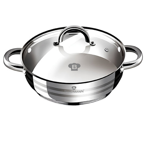  BL-1001W, Olla baja con tapa de 20 cm, Acero inoxidable, Olla baja de 20 cm, Olla baja, Olla baja con tapa, Olla, Utensilios de cocina, Cocina