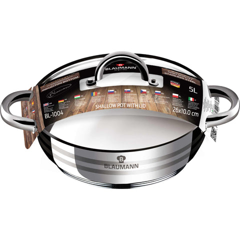 BL-1004A,BL-1004,Olla baja con tapa 26cm,Acero inoxidable,Olla baja 26 cm,Olla baja,Olla baja con tapa,Olla,Utensilios de cocina,Cocina,Ollas y cazuelas