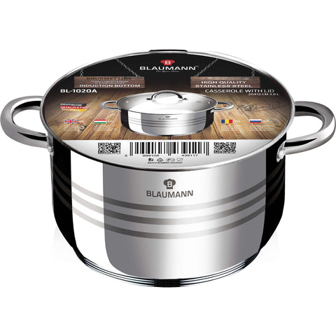 BL-1020A, BL-1020, BL-3855, BL-3872, Cacerola con tapa de 20 cm, Acero inoxidable, Cacerola de 20 cm, Cacerola, Olla, Cacerola con tapa, Batería de cocina, Cocina, Ollas y cazuelas