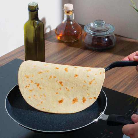 Product image of Pancake pan 24cm. Part of the Blaumann/Pancake pan . Features: • Material: pressed aluminum with marble coating • Size: Ø24 cm • Color: grey. (Studio view). Official Berlinger Haus product, boosted by Promintra sl.