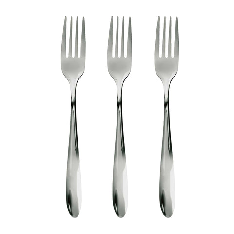 Product image of 3pcs fork set mirror. Part of the Blaumann/ Cutlery sets . Features: • Material: stainless steel, MIRROR finish • Include: • 3 pcs fork set. (Studio view). Official Berlinger Haus product, boosted by Promintra sl.