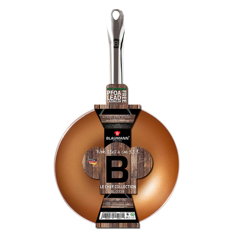  BL-3339, Wok 28cm, Cobre, Wok 28 cm, Wok, Batería de cocina, Cocina, Sartenes