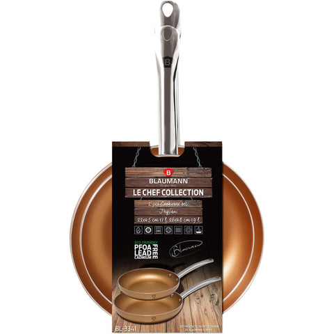  BL-3341, juego de 2 sartenes, cobre, juego de 2 sartenes, sartén, juego de sartenes, sartén, juego de sartenes, utensilios de cocina, cocina, sartenes, juego de sartenes