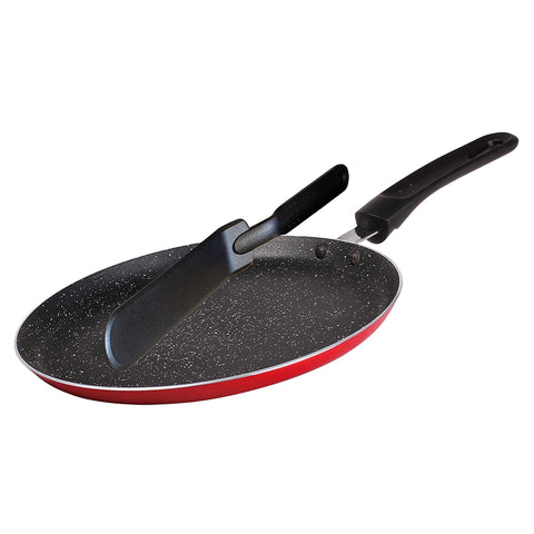 sartén para panqueques, sartén para panqueques con espátula, utensilios de cocina, cocinar, sartén para panqueques, rojo, BL-3374-SP