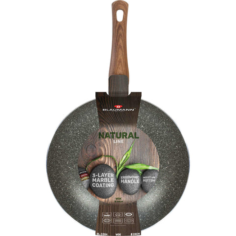 wok, utensilios de cocina, cocinar, wok de 28 cm, gris, BL-3384