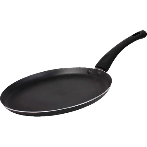Product image of Pancake pan 24cm. Part of the Blaumann/Diamond Collection . Features: • Material: pressed aluminum with non-stick coating • Size: Ø24 cm • Color: matt black. (Studio view). Official Berlinger Haus product, boosted by Promintra sl.