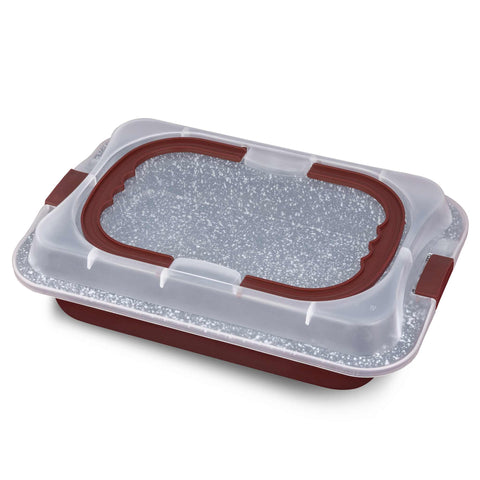 BL-3891, Asador rectangular con tapa, Bronce, Utensilios para hornear, Asador rectangular a., Asador rectangular, Asador, Horneado, Bandeja para asar