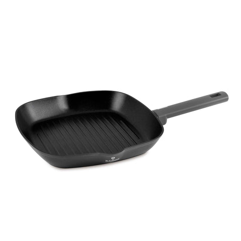 Anthracite Collection, antracita mate, Baking, batería de cocina, BH/8127, BL-3973, Blaumann, cocinar, cookwareset, frypan, Grill Pan, hornear, Pans, sartén, sartén grill, Sartén grill 28 cm, sartén grill 28 cm con tapa, sartén grill con tapa