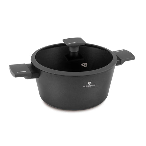 Anthracite Collection, antracita mate, batería de cocina, BH/8131, BL-3976, Blaumann, cacerola, cacerola 24 cm, cacerola con tapa, Cacerola con tapa 24cm, Casserole, cocinar, Colección Antracita, cookwareset, frypan, olla, Ollas y cacerolas, pot