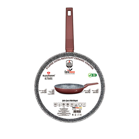 BL-4006A, BL-4063, Sartén de 28 cm, bronce, sartén de 28 cm, sartén, batería de cocina, cocina, Colección Blaumann/Cera Stone, sartén,Pans,Frying Pan