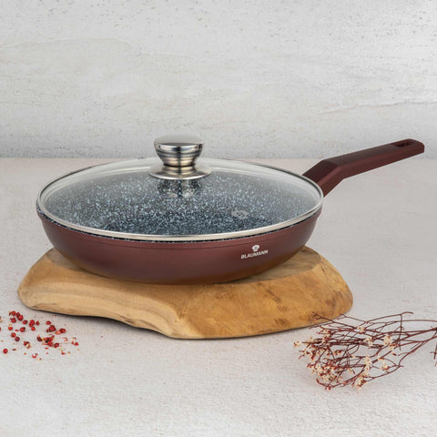 BL-4009, Sartén con tapa 28cm, Bronce, Sartén 28 cm con tapa, Sartén, Sartén, Batería de cocina, Cocina, Sartenes