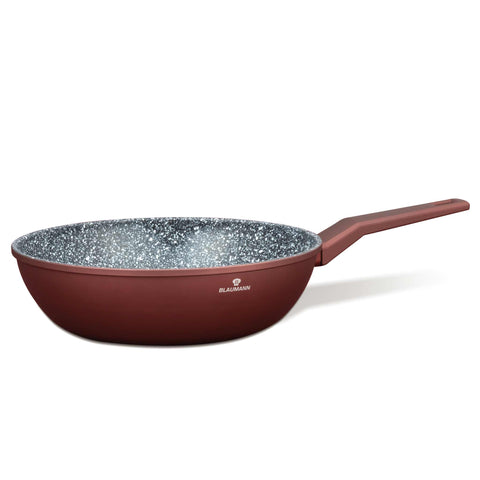 BL-4074, Blaumann, bronce, Cera Stone Collection, cocina, Colección Cera Stone, cookwareset, frypan, juego de utensilios de cocina, Pans, sartén, utensilios de cocina, wok, wok 28 cm, Wok 28cm