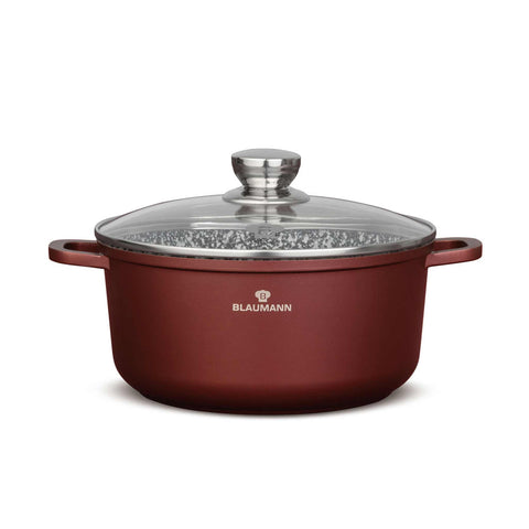 Product image of Casserole with lid 24cm. Part of the Blaumann/Cera Stone Collection . Features: • Material: cast aluminum • Casserole with lid Ø24*11,5 cm 4,5L • Color: bronze. (Studio view). Official Berlinger Haus product, boosted by Promintra sl.