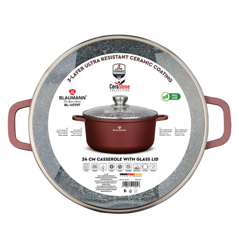 BL-4079T,BL-4079,Cacerola con tapa 24cm,Bronce,Cacerola 24 cm,Cacerola,Olla,Cacerola con tapa,Utensilios de cocina,Cocina,Ollas y cazuelas