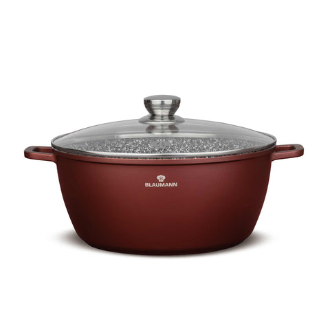 Product image of Casserole with lid 30cm. Part of the Blaumann/Cera Stone Collection . Features: • Material: cast aluminum • Casserole with lid Ø30*13,5 cm 7,9L • Color: bronze. (Studio view). Official Berlinger Haus product, boosted by Promintra sl.