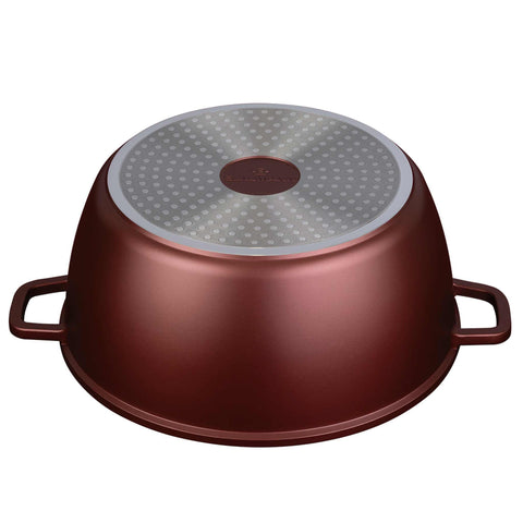 Product image of Casserole with lid 40cm. Part of the Blaumann/Cera Stone Collection . Features: • Material: cast aluminum • Casserole with lid Ø40*17,5 cm 18,5L • Color: bronze. (Studio view). Official Berlinger Haus product, boosted by Promintra sl.