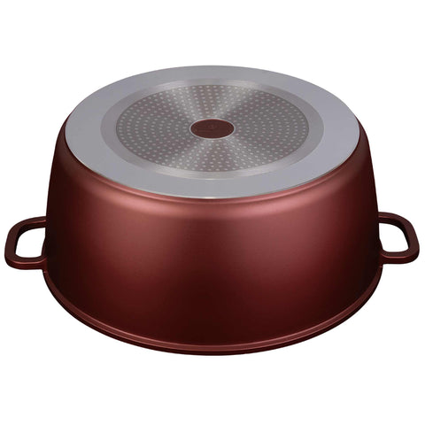 Product image of Casserole with lid 44cm. Part of the Blaumann/Cera Stone Collection . Features: • Material: cast aluminum • Casserole with lid Ø44*19 cm 23L • Color: bronze. (Studio view). Official Berlinger Haus product, boosted by Promintra sl.