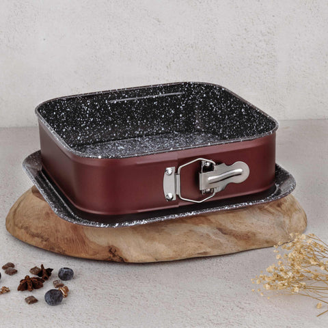 BL-4099, Molde desmontable cuadrado 28x28cm, Bronce, Utensilios para hornear, Molde desmontable cuadrado, Pastel, Acoplamiento, Horneado, Molde desmontable