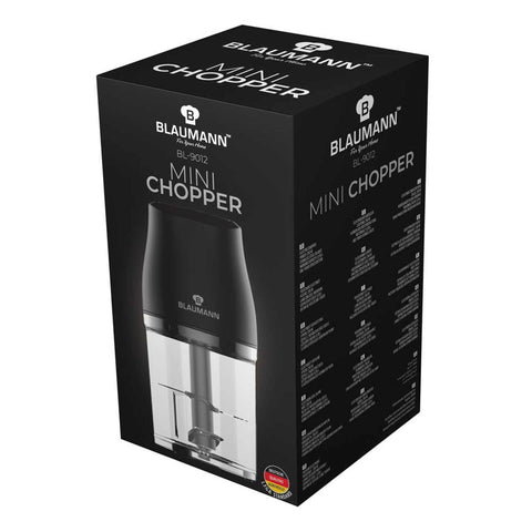  BL-9012, Picadora, Negra, mini picadora, eléctrica, picadora de alimentos, picadora de verduras, picadora de ajo
