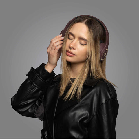 FTV-0016, auriculars sense fil ANC, color bordeus, amb cable de càrrega tipus C