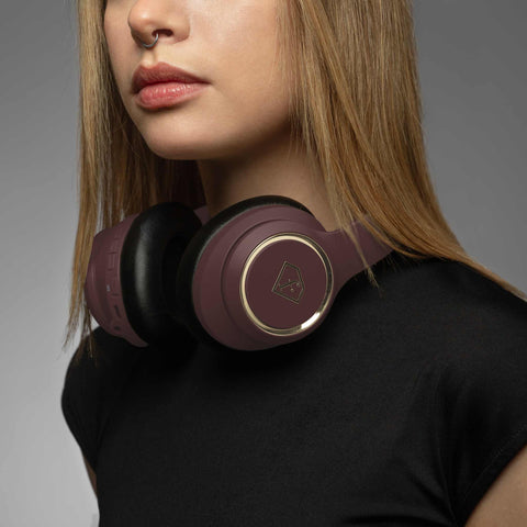 FTV-0016, auriculars sense fil ANC, color bordeus, amb cable de càrrega tipus C