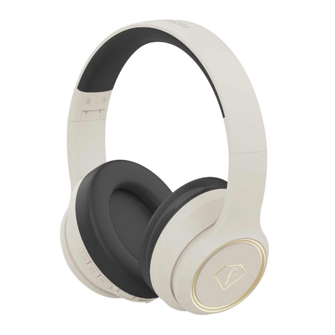 Auriculars sense fil FTV-0017 ANC, color daurat crema, amb cable de càrrega tipus C.