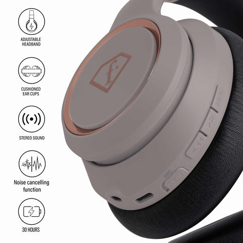 Product image of ANC wireless headphone. Part of the Headphones . Features: • Speaker: 40 mm • Impedance: 32 ohms • Sensitivity: 105dB (+/-5dB) • Frequency range: 20-20 kHz • Bluetooth version and range: 5.3 (10 meters) • B.... (Studio view). Official Berlinger Haus product, boosted by Promintra sl.