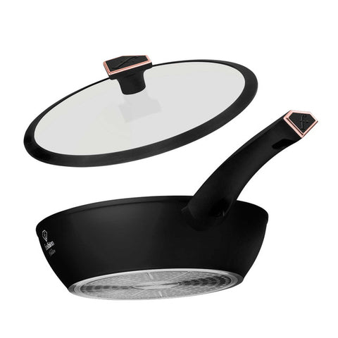  FTV-0030, Sartén honda con tapa 24cm, Negro Mate Oro Rosa, Sartén honda 24 cm, Sartén, Sartén honda, Sartén honda con tapa, Sartén, Batería de cocina, Cocina