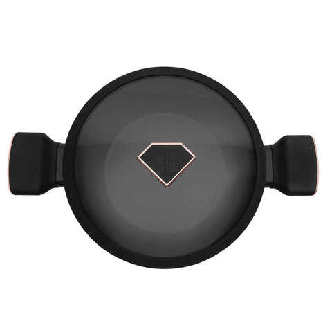  FTV-0032, Wok con tapa 30cm, Negro mate Oro rosa, Wok 30 cm con tapa, Wok, Wok con tapa, Batería de cocina, Cocina